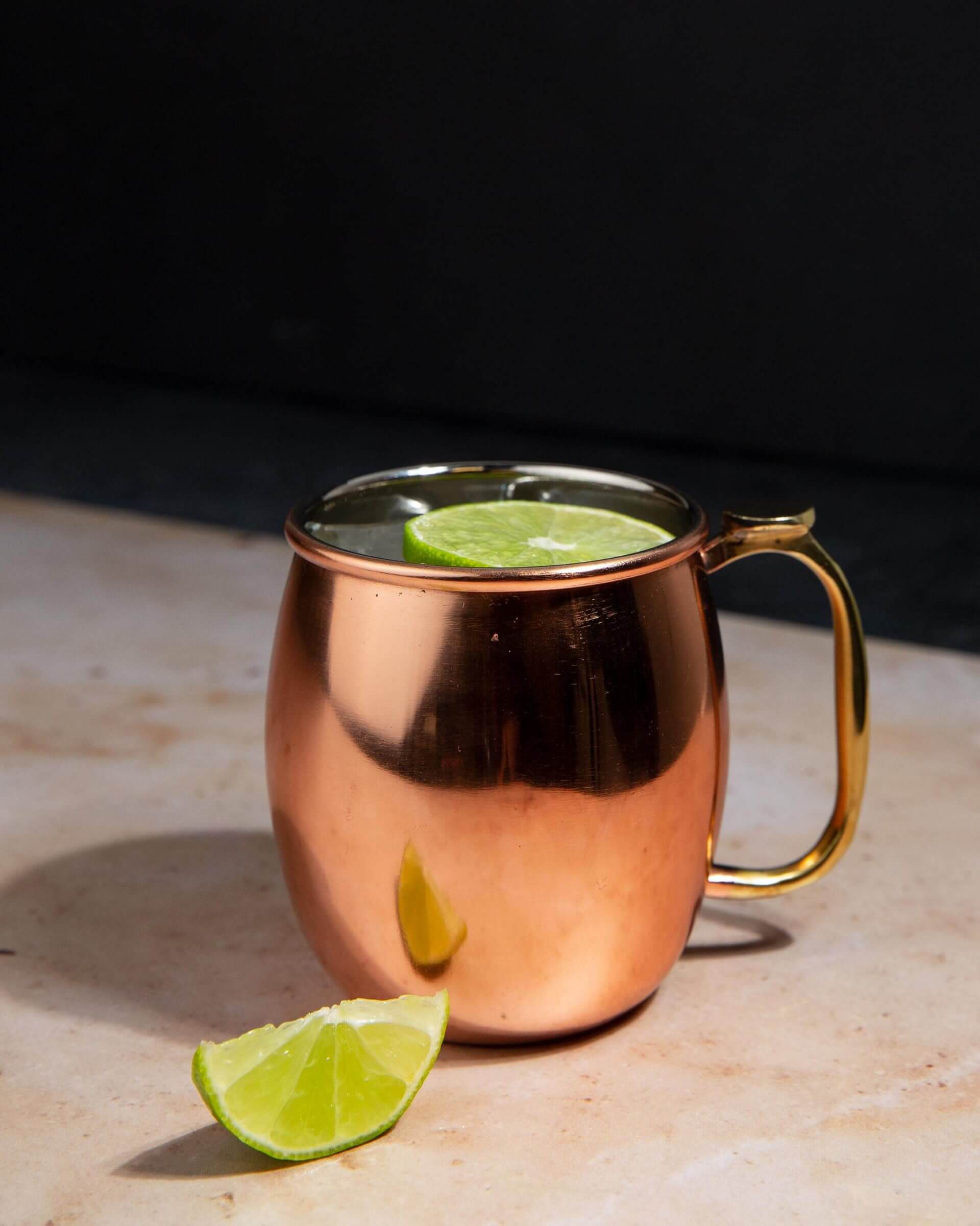 Windsor Moose Jowl Mule Cocktail with lime